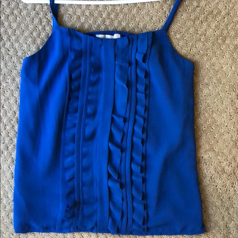 Blue ruffle camisole